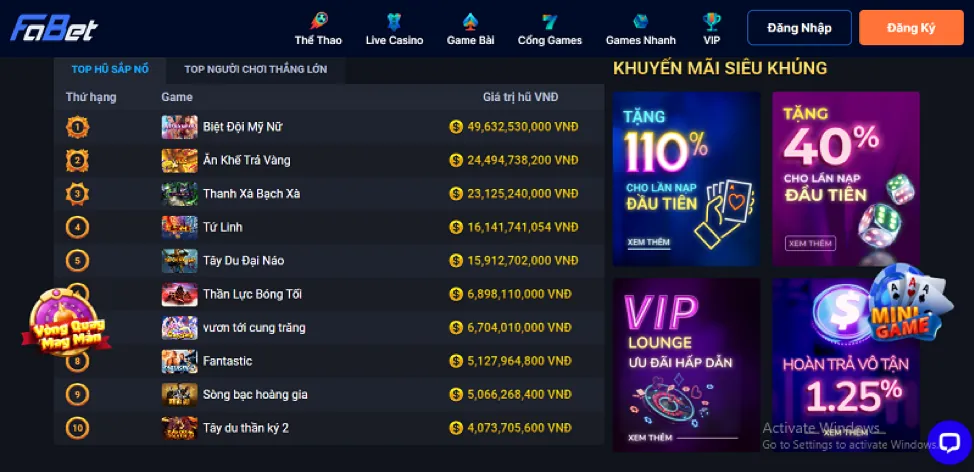 Hình ảnh các chương trình khuyến mãi và ưu đãi hấp dẫn tại 4twbet Casino